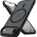 Magnetic for iPhone Air Case with 1 Screen Protector [Mil-Grade Drop Protection] [Compatible with Magsafe] Shockproof Slim Translucent Matte Protective Phone Case, Black