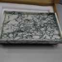 Marble Bathroom Tray,Pure Natural Vanity Tray,Marble Tray for Kitchen Counter Non-Ceramic/Non-Resin,Stone Trays 12 x 8 inch Cyan Green