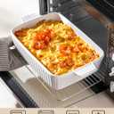 MALACASA 4.4 QT Baking Dish, 9x13 Large Casserole Dish for Oven, Ceramic Baking Pan, Rectangular Lasagna Pan Deep with Handles for Baking, Durable Microwave Oven Safe, Wedding Gift,White, Series BAKE-BAKE
