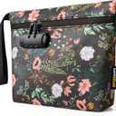 Smell Proof Bag with Combination Lock, Smell Proof Container Carbon Lining Odor Proof Bag Odorless Smell Proof Bags, Great Holidays Gifts for Women (Green)