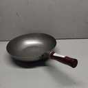 welsteepse Carbon Steel frying pan, Carbon Steel skillet,Traditional Hand Hammered Wok,13 Inch,frying pan,skillet,wok pan White