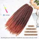Marley Twist Braiding Hair 14 Inch Afro Kinky Curly Crochet Braids 8 Packs Cuban Twist Synthetic Low Maintenance Skin-Friendly Hair Extensions (1B/350, Packs of 8)