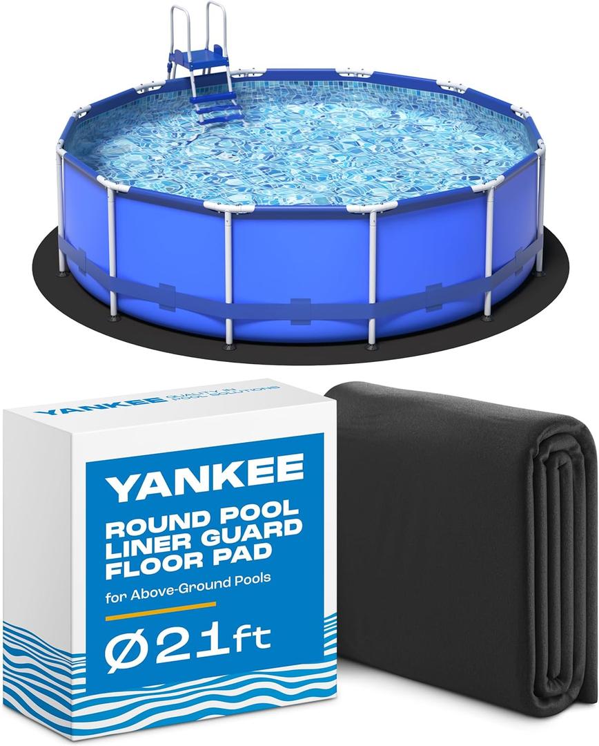 Yankee Pool Liner Pad, 21 Ft Round Puncture Proof Pool Mat, Above Ground Pool Liner Protector Against Tearing, Grass, Under Pool Pad to Prolong Swimming Pool Liner Life