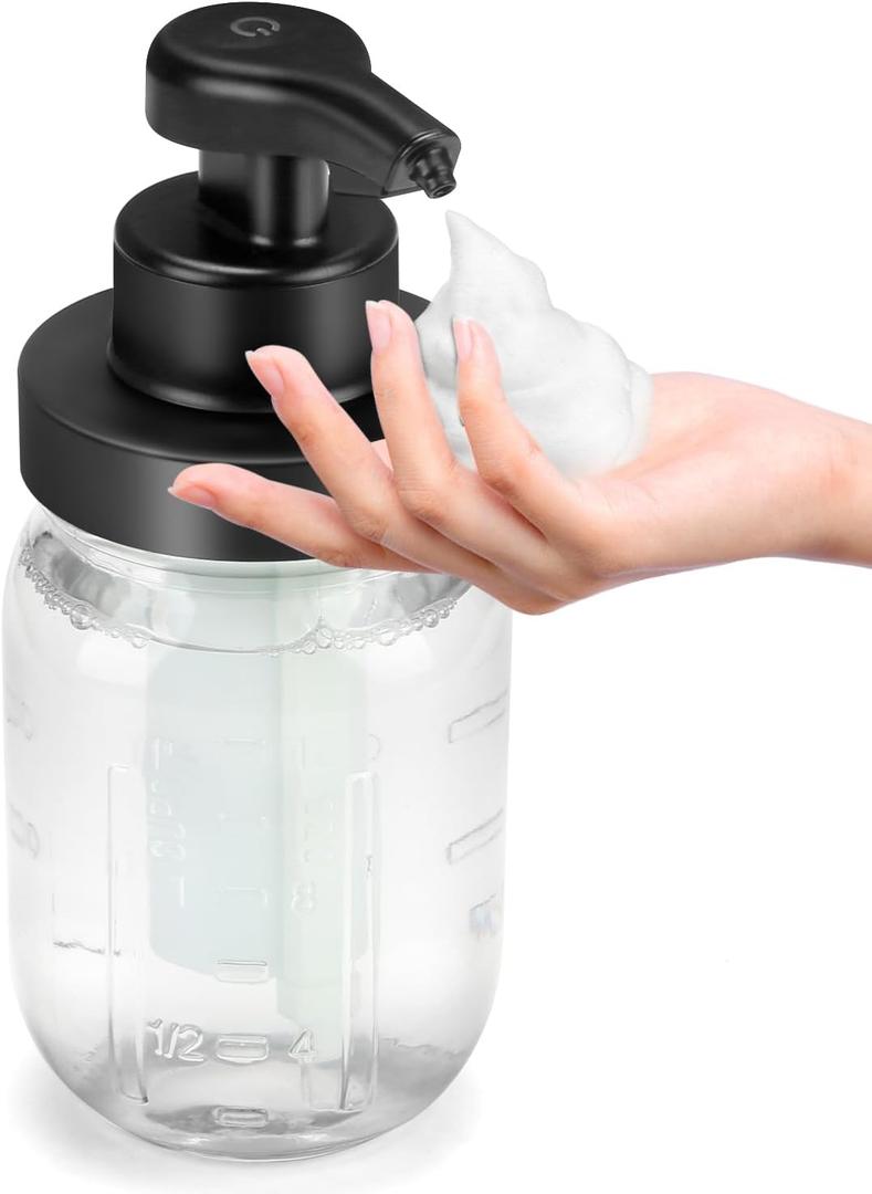 Automatic Soap Dispenser Foam Bathroom: Rechargeable Touchless Auto Smart Electric Foaming Clear Glass Soap Dispenser - Kitchen - Hand Dish Lotion Couple