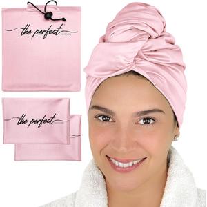 THE PERFECT HAIRCARE Microfiber Hair Plopping Towel Set – Super Absorbent Anti-Frizz Hair Drying Wrap – Fast Drying, Lightweight Wrap for Women, Girls & All Hair Types