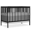 Dream On Me Synergy 5-In-1 Convertible Full-Size Baby Crib with Toddler, Day & Full Bed Conversion in Black, GreenGuard Gold & JPMA, 3 Mattress Heights, Sustainable Pinewood
