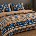 Boho Comforter Set Full Size 7 Piece Bed in a Bag Soft Brown Striped Bedding Sets Bohemian Comforters with Sheet Set, Microfiber Aztec Complete Sets for All Season, 4 Pillowcases, 2 Sheets, 1 Blanket