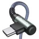 AINOPE 2-Pack USB to USB C Cable 3.1A Fast Charge, [3.3FT+10FT] Right Angle Type C Charging Cable, Durable Nylon Braided USB C Cable Fast Charge Compatible Galaxy S10 S9 S8 Plus S21, LG V30,V20,G6 (Grey)