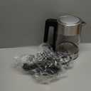 Amazon Basics Electric Kettle with Glass Carafe for Tea and Coffee, BPA-Free, Fast Boiling, Auto Shut-Off, 1 Liter, 1500W, Glass and Steel