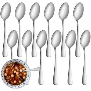 12 Pcs Teaspoons Set, Food-Grade Stainless Steel Spoons Silverware, Cutlery Tea Spoons, Durable Dessert Spoons, Metal Spoon for Home, Kitchen or Restaurant, Mirror Polished, Dishwasher Safe 6.7 Inch