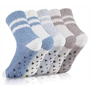 Trifabricy 5 Pairs Fuzzy Socks - Fuzzy Socks for Women, Women's Winter Super Soft Warm Cozy Sock, Slipper Fluffy Sock Fits Most Size