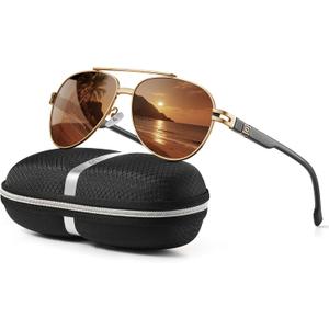 Polarized Aviator Sunglasses for Men Women - Fashion Shades Retro Sun Glasses Driving Fishing Golf UV Protection