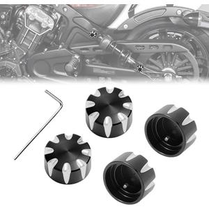 BAKAFOH Billet Aluminum Shock Mounting Caps for Indian Scout 2018-2023 Lower & Upper Shock Mount Suspension Strut Nuts Dust Cover Rear Shock Absorber Caps Accessories