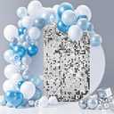 Silver Shimmer Wall Backdrop Panels 12 Pack, 3FT x 4FT Ozikutech Sequin Backdrop for Birthday Anniversary Festival Party Decoration