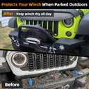 Winch Cover, Heavy Duty Waterproof Winch Protection Covering 12k Winch Accessories, Indoor Outdoor Weather Resistant Large Covers for Electric Winches 12000 -17500 Lbs - Black
