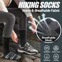 ANTSANG 5 Pairs Merino Wool Hiking Socks for Men & Women Thermal Winter Warm Moisture Wicking Cushion Boot Socks (Black, L)