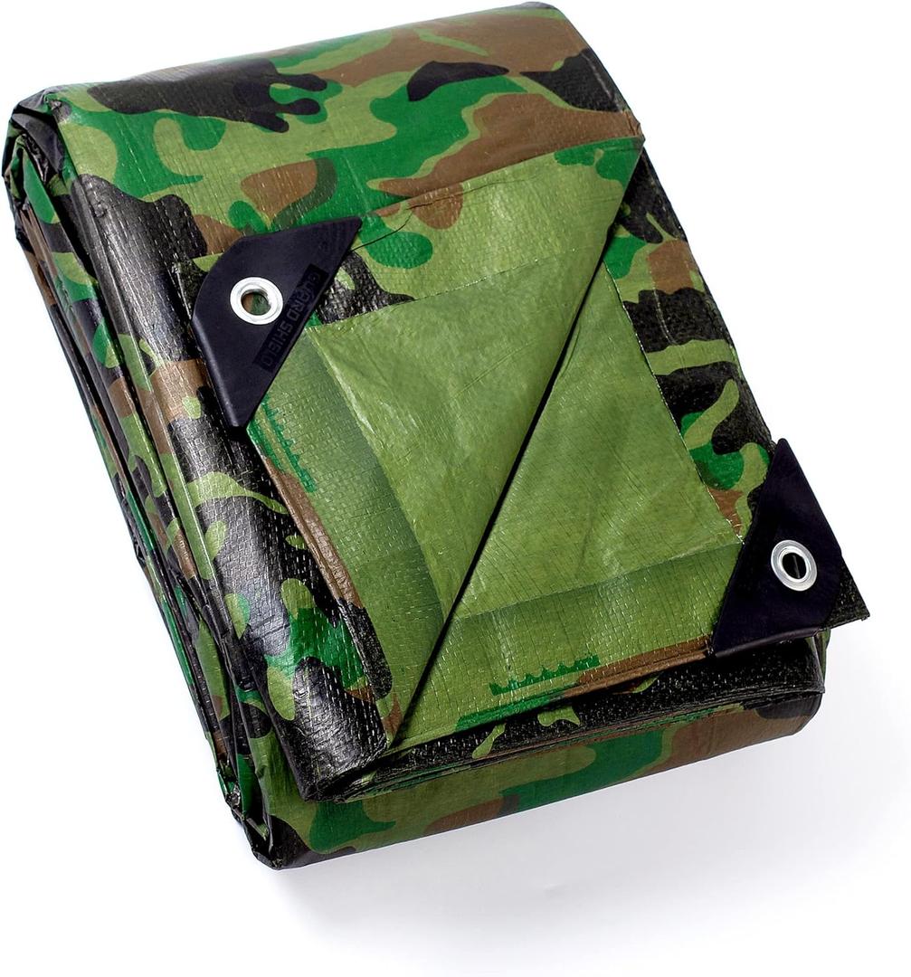 GUARD SHIELD Lightweight Camo Tarp Camouflage Tarps Waterproof 20x30 Feet Poly Cover 6mil