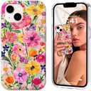 Magnetic for iPhone 13 Case Cute for Women, [Compatible with Magsafe][Drop Protection] Slim Colorful Flowers Oil Painting Printed Girly Floral Phone Case for iPhone 13