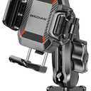 BRCOVAN Anti-Theft Phone Mount Holder with Vibration Dampener [1s Lock & Release] [Camera Friendly] with Aluminum Medium Arm & Square Base, for Car Boat Truck Motorcycle ATV UTV, Fit 5.4-7.2'' Phones