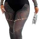 Sexy Solid Color Strapless Long Sleeved Pants, Hollowed Out Slim Fit Two-Piece Knitted Jumpsuits L