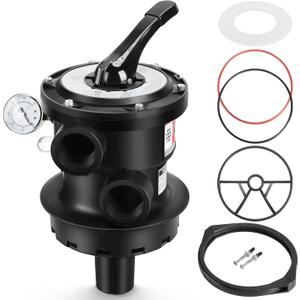 5 Pcs Compatible with Hayward Replacement Top Mount Multiport Valve Set SP0714T Top Mount Multiport Valve GMX600NM Flange Valve Clamp SP0714T Spider Gasket Kit for Pool Sand Filter Compatible