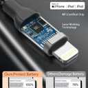 3 x 1.5ft Lightning Cable Short, [MFi Certified] 2 Pack 20W iPhone Charger Fast Charging for Car, 1.5 Foot Braided Apple Carplay Cord for iPhone 14 13 12 11 Pro Max Mini XR XS X 8 7 Plus SE, iPad, Airpods (Black Grey)