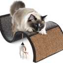 Petlinks Dream Curl Carpet Cat Scratcher, Dual-Surface Cat Scratching Post, Lounge & Hide Scratchers for Cats & Kittens, Gray, Furniture Protector, One Size Fits All Cats