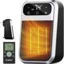 Givebest Cyber 800W Plug in Heater with ECO Mode Save Energy - Portable Outlet Space Heater, Small Electric Wall Heaters for Indoor Use with Adjustable Thermostat and 12H Timer for Bathroom Home