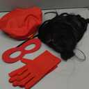 3 Pcs Cartoon Costume Accessories Red Velvet Retro Hat Bob Wig and Gloves for Men Women Halloween Cosplay Outfit