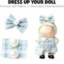 4 x Clothes for LABUBU 17cm Doll (NO Doll)NO Shoes, Outfit for LABUBU, Dress + Hairpin + Mini Bag Set for LABUBU Dress Up, Fashion and Premium Dolls Accessories for LABUBU (Style I)