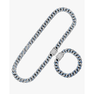 ced Out Chain Pink Rhinestones Cuban Link Necklace Women Hip Hop Miami Curb Cuban Chain Rapper Necklaces Jewelry Gift 1E8SD 16 Inch