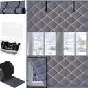 Fanfanwin Window Insulation for Winter 63" x 39 " Thermal Insulated Window Cover with Fastener Winter Insulation Kit for Cold Weather, Oxford Cloth 2 Layer Thick Cotton Filled(Gray, 1 Set)