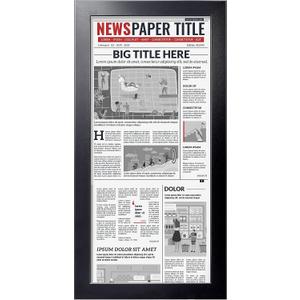 LaVie Home 11x22 Newspaper Frame Without Mat, Black Frame with High Definition Plexiglass, Fits 11x22 Inch Newspaper, Assorted Media Cover Frame1 Pack