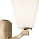 Kichler Marant 5" 1-Light Wall Sconce Bathroom Vanity Light Fixture with Opal Glass in Champagne Bronze for Bathroom, Powder Room, Hallway, Fireplace (5" W x 9.5" H), 55214CPZ