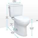 TOTO Drake Two-Piece Elongated 1.28 GPF TORNADO FLUSH Toilet with CEFIONTECT and SoftClose Seat, WASHLET+ Ready, Cotton White - MS776124CEG#01