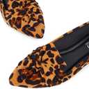 MUSSHOE Women's Flats Dressy Pointed Toe Comfortable Bowknot Ballet Flats Shoes (6, Leopard Black)