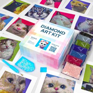 LuwoArte 12 Pack Diamond Painting Kits for Adults Featuring Funny Meme Cats Designs 2.0 Full Drill DIY Paint Gem Art for AdultsBrilliant 5D Diamond Painting KitRelaxing Craft for Home Wall Dcor