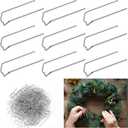 220 Pcs Greening Pins for Plants, 1.7 Inch U-Shaped Floral Fern Pins for Straw Wreaths, Metal Pin Floral Picks for DIY Craft Projects, Flower Bouquets, Holiday Arrangements