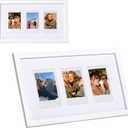 Mini Picture Frame for Fujifilm Instax Mini 13/12/11/41/EVO/SE Instant Camera, Wooden 2x3 Picture Frame for Polaroid 3 Inch 3 Films for Wall & Tabletop Display (1 Set)(White Frame White Card)