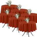 Fitable 6 Pack Rust Round Table Clothes - 70 Inches in Diameter - Stain Resistant and Washable Fall Tablecloths, Polyester Fabric Table Covers for Wedding, Party, Banquet, Gathering