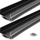 2Pcs 48" × 2-1/4" Aluminum U-Shaped Door Bottom Drip Cap Seal Waterproof