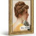 HLiWEGNS Antique Gold 10x12 Frame  Poster Frame with Aged Gold Finish  Picture Frame for 10 x 12 Artwork, Canvas Prints, Puzzles, and Wall Decor