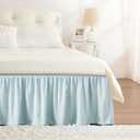 RIMELA Grayish Blue Bed Skirt Queen Size 18 Inch Drop, Wrap Around Elastic Bedskirt, Dust Ruffle for Adjustable Bed Base Machine Washable Easy to Install Bed Skirts