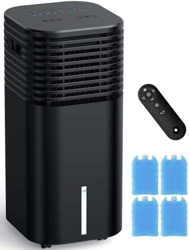 FANCOLE Windowless Portable Air Conditioners with 4Modes & 3Speeds, 15H Timer for Smart Auto-off, 2Gal Tank for 20H Cooling, Evaporative Air Cooler 17 FT Remote, 120° Swing Swamp Cooler No Hose Needed
