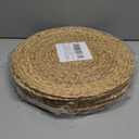 Round Woven Placemats 12 inch Set of 10 - Boho Rattan Placemats Natural Water Hyacinth Placemat, Farmhouse Weave Place Mats, Rustic Braided Wicker Table Mats for Dining Table,Home,Wedding