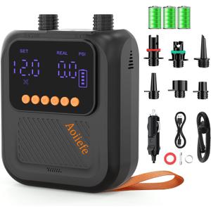 Portable Rechargeable Electric SUP Paddle Board Pump, Intelligent Dual Stage Inflation&Deflation, Up to 20PSI and Auto-Off for Stand UP Paddle Boards, Kayaks, Tents