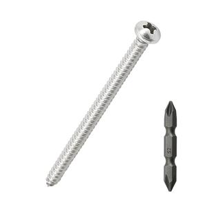 #8 x 2-1/2" Pan Head Wood Screws 50 Pcs 18-8 (304) Stainless Steel Pan Head Phillips Drive Self Tapping Screws, Bright Finish, No Coating, Fayeploo