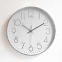 Tosnail 12 Inches Round Silent Non Ticking Quartz Wall Clock - Elegant Silver Frame