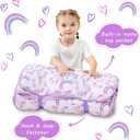 Lasoftan Toddler Nap Mat with Pillow and Blanket, Extra Large Rolled Napping Mats,Slumber Bags for Boys Girls,Kids Sleeping Bag for Daycare, Preschool Travel Camping, 50 X 20"