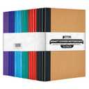 Better Office Products 24 Pack Small Kraft Notebooks, 4.1 in x 5.5 in, 120gsm, 48 Heavyweight Unlined Blank White Pages, Assorted Vibrant Color Spines, Soft Cover Mini Notebooks, Art Sketchbooks